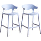 Scandinavian Style PP Bar-stool Square Seat Counter Chair for Kitchen Bar Light Blue 2 Piece Set Counter Stool(26"H) Clearhalo 'Bar Furniture' 'Bar Stools' 'bar_stools' 'furn' 'furn_bar_stools' 'furniture_bar_stools' 'Kitchen & Dining Furniture' 'kitchen&dining_furn' 'kitchen' 'kitchen_furn' Furniture' 4321799
