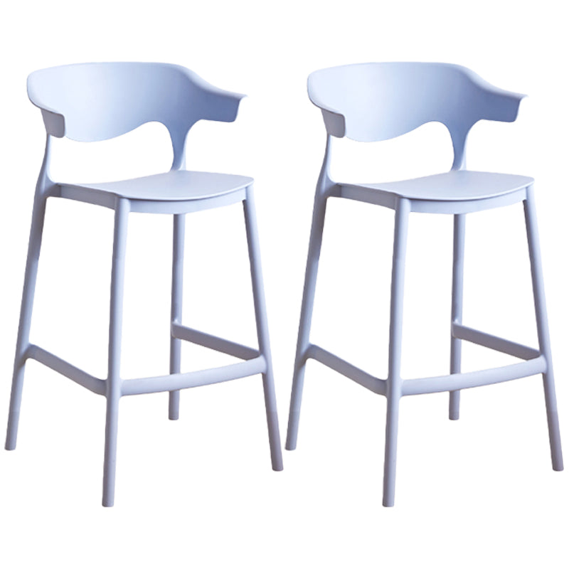 Scandinavian Style PP Bar-stool Square Seat Counter Chair for Kitchen Bar Light Blue 2 Piece Set Counter Stool(26"H) Clearhalo 'Bar Furniture' 'Bar Stools' 'bar_stools' 'furn' 'furn_bar_stools' 'furniture_bar_stools' 'Kitchen & Dining Furniture' 'kitchen&dining_furn' 'kitchen' 'kitchen_furn' Furniture' 4321799