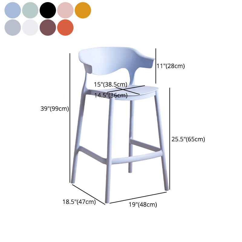 Scandinavian Style PP Bar-stool Square Seat Counter Chair for Kitchen Bar Clearhalo 'Bar Furniture' 'Bar Stools' 'bar_stools' 'furn' 'furn_bar_stools' 'furniture_bar_stools' 'Kitchen & Dining Furniture' 'kitchen&dining_furn' 'kitchen' 'kitchen_furn' Furniture' 4321800
