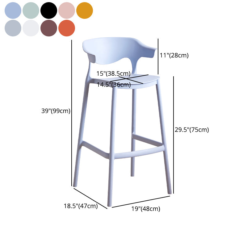 Scandinavian Style PP Bar-stool Square Seat Counter Chair for Kitchen Bar Clearhalo 'Bar Furniture' 'Bar Stools' 'bar_stools' 'furn' 'furn_bar_stools' 'furniture_bar_stools' 'Kitchen & Dining Furniture' 'kitchen&dining_furn' 'kitchen' 'kitchen_furn' Furniture' 4321801