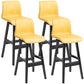 Scandinavian Style Bar-stool Square Leather Seat Counter Chair for Kitchen Bar Yellow Black 4 Piece Set Clearhalo 'Bar Furniture' 'Bar Stools' 'bar_stools' 'furn' 'furn_bar_stools' 'furniture_bar_stools' 'Kitchen & Dining Furniture' 'kitchen&dining_furn' 'kitchen' 'kitchen_furn' Furniture' 4321803