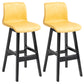 Scandinavian Style Bar-stool Square Leather Seat Counter Chair for Kitchen Bar Yellow Black 2 Piece Set Clearhalo 'Bar Furniture' 'Bar Stools' 'bar_stools' 'furn' 'furn_bar_stools' 'furniture_bar_stools' 'Kitchen & Dining Furniture' 'kitchen&dining_furn' 'kitchen' 'kitchen_furn' Furniture' 4321807