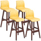 Scandinavian Style Bar-stool Square Leather Seat Counter Chair for Kitchen Bar Yellow Brown 4 Piece Set Clearhalo 'Bar Furniture' 'Bar Stools' 'bar_stools' 'furn' 'furn_bar_stools' 'furniture_bar_stools' 'Kitchen & Dining Furniture' 'kitchen&dining_furn' 'kitchen' 'kitchen_furn' Furniture' 4321809