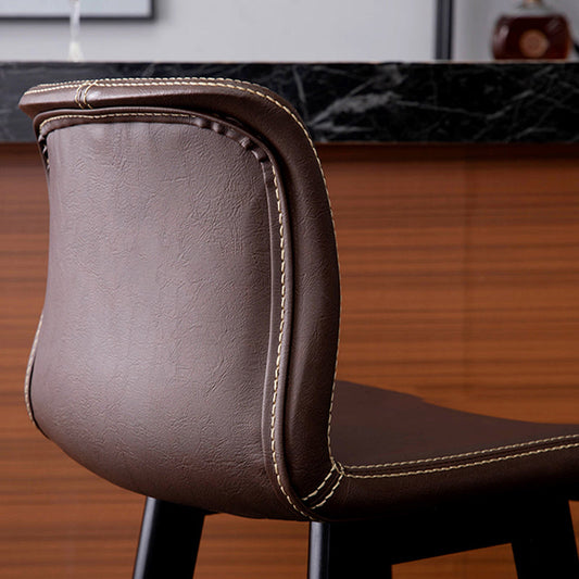Scandinavian Style Bar-stool Square Leather Seat Counter Chair for Kitchen Bar Clearhalo 'Bar Furniture' 'Bar Stools' 'bar_stools' 'furn' 'furn_bar_stools' 'furniture_bar_stools' 'Kitchen & Dining Furniture' 'kitchen&dining_furn' 'kitchen' 'kitchen_furn' Furniture' 4321812