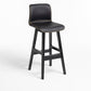 Scandinavian Style Bar-stool Square Leather Seat Counter Chair for Kitchen Bar Black Black 1 Piece Clearhalo 'Bar Furniture' 'Bar Stools' 'bar_stools' 'furn' 'furn_bar_stools' 'furniture_bar_stools' 'Kitchen & Dining Furniture' 'kitchen&dining_furn' 'kitchen' 'kitchen_furn' Furniture' 4321816
