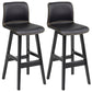 Scandinavian Style Bar-stool Square Leather Seat Counter Chair for Kitchen Bar Black Black 2 Piece Set Clearhalo 'Bar Furniture' 'Bar Stools' 'bar_stools' 'furn' 'furn_bar_stools' 'furniture_bar_stools' 'Kitchen & Dining Furniture' 'kitchen&dining_furn' 'kitchen' 'kitchen_furn' Furniture' 4321818