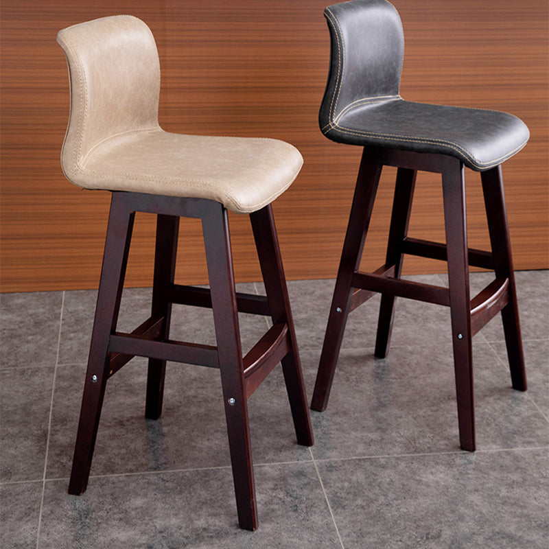 Scandinavian Style Bar-stool Square Leather Seat Counter Chair for Kitchen Bar Clearhalo 'Bar Furniture' 'Bar Stools' 'bar_stools' 'furn' 'furn_bar_stools' 'furniture_bar_stools' 'Kitchen & Dining Furniture' 'kitchen&dining_furn' 'kitchen' 'kitchen_furn' Furniture' 4321823