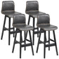 Scandinavian Style Bar-stool Square Leather Seat Counter Chair for Kitchen Bar Grey Black 4 Piece Set Clearhalo 'Bar Furniture' 'Bar Stools' 'bar_stools' 'furn' 'furn_bar_stools' 'furniture_bar_stools' 'Kitchen & Dining Furniture' 'kitchen&dining_furn' 'kitchen' 'kitchen_furn' Furniture' 4321826
