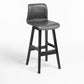 Scandinavian Style Bar-stool Square Leather Seat Counter Chair for Kitchen Bar Grey Black 1 Piece Clearhalo 'Bar Furniture' 'Bar Stools' 'bar_stools' 'furn' 'furn_bar_stools' 'furniture_bar_stools' 'Kitchen & Dining Furniture' 'kitchen&dining_furn' 'kitchen' 'kitchen_furn' Furniture' 4321827