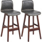 Scandinavian Style Bar-stool Square Leather Seat Counter Chair for Kitchen Bar Grey Brown 2 Piece Set Clearhalo 'Bar Furniture' 'Bar Stools' 'bar_stools' 'furn' 'furn_bar_stools' 'furniture_bar_stools' 'Kitchen & Dining Furniture' 'kitchen&dining_furn' 'kitchen' 'kitchen_furn' Furniture' 4321831