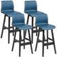 Scandinavian Style Bar-stool Square Leather Seat Counter Chair for Kitchen Bar Royal Blue Black 4 Piece Set Clearhalo 'Bar Furniture' 'Bar Stools' 'bar_stools' 'furn' 'furn_bar_stools' 'furniture_bar_stools' 'Kitchen & Dining Furniture' 'kitchen&dining_furn' 'kitchen' 'kitchen_furn' Furniture' 4321844