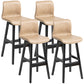 Scandinavian Style Bar-stool Square Leather Seat Counter Chair for Kitchen Bar Khaki Black 4 Piece Set Clearhalo 'Bar Furniture' 'Bar Stools' 'bar_stools' 'furn' 'furn_bar_stools' 'furniture_bar_stools' 'Kitchen & Dining Furniture' 'kitchen&dining_furn' 'kitchen' 'kitchen_furn' Furniture' 4321850