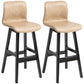 Scandinavian Style Bar-stool Square Leather Seat Counter Chair for Kitchen Bar Khaki Black 2 Piece Set Clearhalo 'Bar Furniture' 'Bar Stools' 'bar_stools' 'furn' 'furn_bar_stools' 'furniture_bar_stools' 'Kitchen & Dining Furniture' 'kitchen&dining_furn' 'kitchen' 'kitchen_furn' Furniture' 4321852