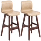 Scandinavian Style Bar-stool Square Leather Seat Counter Chair for Kitchen Bar Khaki Brown 2 Piece Set Clearhalo 'Bar Furniture' 'Bar Stools' 'bar_stools' 'furn' 'furn_bar_stools' 'furniture_bar_stools' 'Kitchen & Dining Furniture' 'kitchen&dining_furn' 'kitchen' 'kitchen_furn' Furniture' 4321855