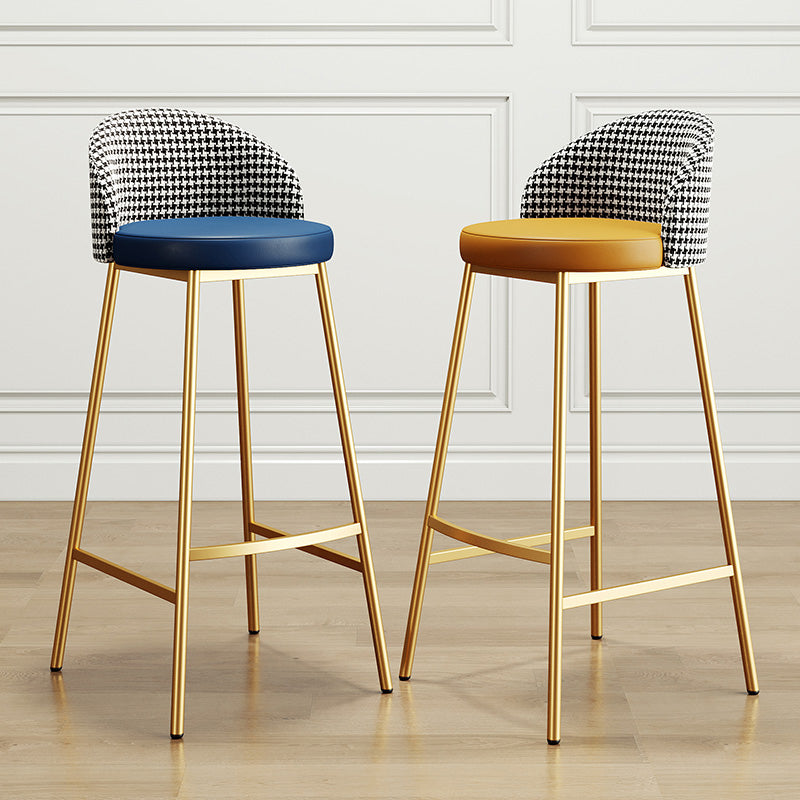 Scandinavian Style Bar-stool Round Leather Seat Counter Stool for Kitchen Clearhalo 'Bar Furniture' 'Bar Stools' 'bar_stools' 'furn' 'furn_bar_stools' 'furniture_bar_stools' 'Kitchen & Dining Furniture' 'kitchen&dining_furn' 'kitchen' 'kitchen_furn' Furniture' 4321857