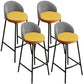 Scandinavian Style Bar-stool Round Leather Seat Counter Stool for Kitchen Orange Black 4 Piece Set Clearhalo 'Bar Furniture' 'Bar Stools' 'bar_stools' 'furn' 'furn_bar_stools' 'furniture_bar_stools' 'Kitchen & Dining Furniture' 'kitchen&dining_furn' 'kitchen' 'kitchen_furn' Furniture' 4321858