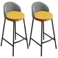 Scandinavian Style Bar-stool Round Leather Seat Counter Stool for Kitchen Orange Black 2 Piece Set Clearhalo 'Bar Furniture' 'Bar Stools' 'bar_stools' 'furn' 'furn_bar_stools' 'furniture_bar_stools' 'Kitchen & Dining Furniture' 'kitchen&dining_furn' 'kitchen' 'kitchen_furn' Furniture' 4321861