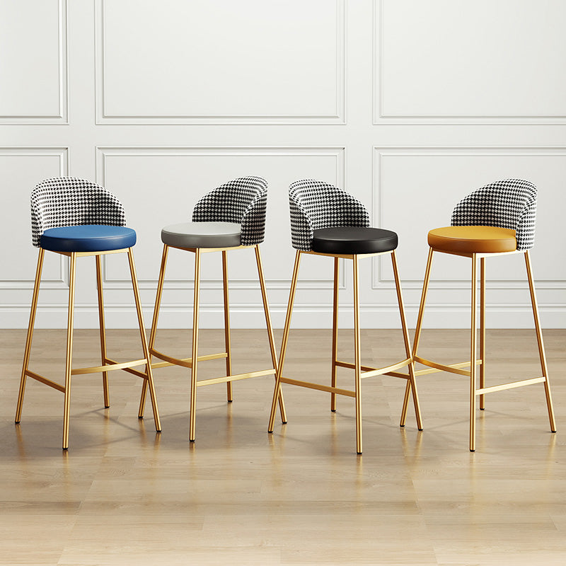 Scandinavian Style Bar-stool Round Leather Seat Counter Stool for Kitchen Clearhalo 'Bar Furniture' 'Bar Stools' 'bar_stools' 'furn' 'furn_bar_stools' 'furniture_bar_stools' 'Kitchen & Dining Furniture' 'kitchen&dining_furn' 'kitchen' 'kitchen_furn' Furniture' 4321862