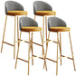 Scandinavian Style Bar-stool Round Leather Seat Counter Stool for Kitchen Orange Gold 4 Piece Set Clearhalo 'Bar Furniture' 'Bar Stools' 'bar_stools' 'furn' 'furn_bar_stools' 'furniture_bar_stools' 'Kitchen & Dining Furniture' 'kitchen&dining_furn' 'kitchen' 'kitchen_furn' Furniture' 4321863