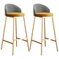 Scandinavian Style Bar-stool Round Leather Seat Counter Stool for Kitchen Orange Gold 2 Piece Set Clearhalo 'Bar Furniture' 'Bar Stools' 'bar_stools' 'furn' 'furn_bar_stools' 'furniture_bar_stools' 'Kitchen & Dining Furniture' 'kitchen&dining_furn' 'kitchen' 'kitchen_furn' Furniture' 4321867