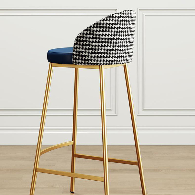 Scandinavian Style Bar-stool Round Leather Seat Counter Stool for Kitchen Clearhalo 'Bar Furniture' 'Bar Stools' 'bar_stools' 'furn' 'furn_bar_stools' 'furniture_bar_stools' 'Kitchen & Dining Furniture' 'kitchen&dining_furn' 'kitchen' 'kitchen_furn' Furniture' 4321868