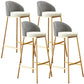 Scandinavian Style Bar-stool Round Leather Seat Counter Stool for Kitchen White-Brass 4 Piece Set Clearhalo 'Bar Furniture' 'Bar Stools' 'bar_stools' 'furn' 'furn_bar_stools' 'furniture_bar_stools' 'Kitchen & Dining Furniture' 'kitchen&dining_furn' 'kitchen' 'kitchen_furn' Furniture' 4321869