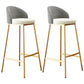Scandinavian Style Bar-stool Round Leather Seat Counter Stool for Kitchen White-Brass 2 Piece Set Clearhalo 'Bar Furniture' 'Bar Stools' 'bar_stools' 'furn' 'furn_bar_stools' 'furniture_bar_stools' 'Kitchen & Dining Furniture' 'kitchen&dining_furn' 'kitchen' 'kitchen_furn' Furniture' 4321872