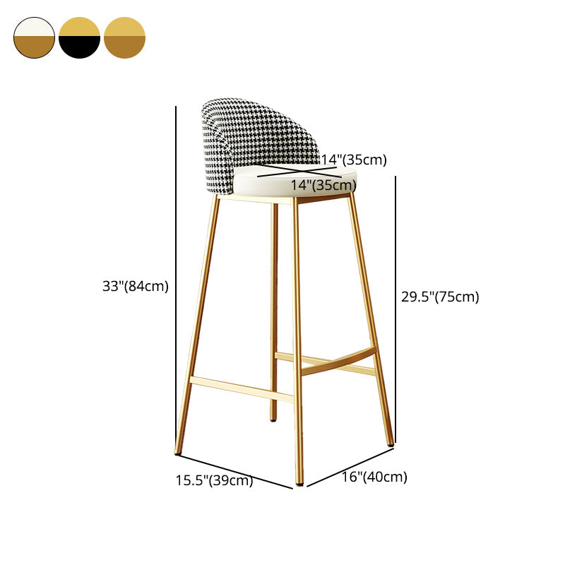 Scandinavian Style Bar-stool Round Leather Seat Counter Stool for Kitchen Clearhalo 'Bar Furniture' 'Bar Stools' 'bar_stools' 'furn' 'furn_bar_stools' 'furniture_bar_stools' 'Kitchen & Dining Furniture' 'kitchen&dining_furn' 'kitchen' 'kitchen_furn' Furniture' 4321874