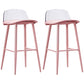 Scandinavian Style Bar-stool with Square Seat Counter Chair for Kitchen(Bar Set of 2) Red Clear 2 Piece Set Clearhalo 'Bar Furniture' 'Bar Stools' 'bar_stools' 'furn' 'furn_bar_stools' 'furniture_bar_stools' 'Kitchen & Dining Furniture' 'kitchen&dining_furn' 'kitchen' 'kitchen_furn' Furniture' 4321876