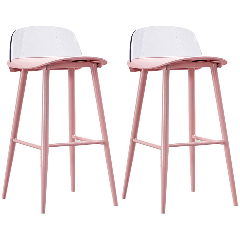 Scandinavian Style Bar-stool with Square Seat Counter Chair for Kitchen(Bar Set of 2) Red Clear 2 Piece Set Clearhalo 'Bar Furniture' 'Bar Stools' 'bar_stools' 'furn' 'furn_bar_stools' 'furniture_bar_stools' 'Kitchen & Dining Furniture' 'kitchen&dining_furn' 'kitchen' 'kitchen_furn' Furniture' 4321876
