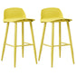 Scandinavian Style Bar-stool with Square Seat Counter Chair for Kitchen(Bar Set of 2) Yellow 2 Piece Set Clearhalo 'Bar Furniture' 'Bar Stools' 'bar_stools' 'furn' 'furn_bar_stools' 'furniture_bar_stools' 'Kitchen & Dining Furniture' 'kitchen&dining_furn' 'kitchen' 'kitchen_furn' Furniture' 4321878