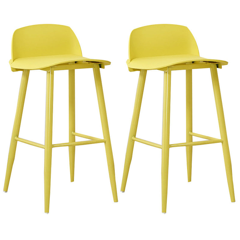 Scandinavian Style Bar-stool with Square Seat Counter Chair for Kitchen(Bar Set of 2) Yellow 2 Piece Set Clearhalo 'Bar Furniture' 'Bar Stools' 'bar_stools' 'furn' 'furn_bar_stools' 'furniture_bar_stools' 'Kitchen & Dining Furniture' 'kitchen&dining_furn' 'kitchen' 'kitchen_furn' Furniture' 4321878