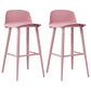 Scandinavian Style Bar-stool with Square Seat Counter Chair for Kitchen(Bar Set of 2) Pink 2 Piece Set Clearhalo 'Bar Furniture' 'Bar Stools' 'bar_stools' 'furn' 'furn_bar_stools' 'furniture_bar_stools' 'Kitchen & Dining Furniture' 'kitchen&dining_furn' 'kitchen' 'kitchen_furn' Furniture' 4321882