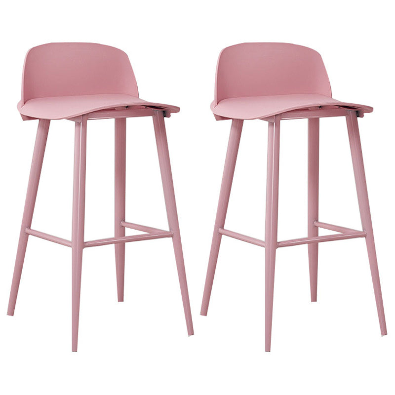 Scandinavian Style Bar-stool with Square Seat Counter Chair for Kitchen(Bar Set of 2) Pink 2 Piece Set Clearhalo 'Bar Furniture' 'Bar Stools' 'bar_stools' 'furn' 'furn_bar_stools' 'furniture_bar_stools' 'Kitchen & Dining Furniture' 'kitchen&dining_furn' 'kitchen' 'kitchen_furn' Furniture' 4321882