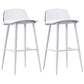 Scandinavian Style Bar-stool with Square Seat Counter Chair for Kitchen(Bar Set of 2) White-Clear 2 Piece Set Clearhalo 'Bar Furniture' 'Bar Stools' 'bar_stools' 'furn' 'furn_bar_stools' 'furniture_bar_stools' 'Kitchen & Dining Furniture' 'kitchen&dining_furn' 'kitchen' 'kitchen_furn' Furniture' 4321883