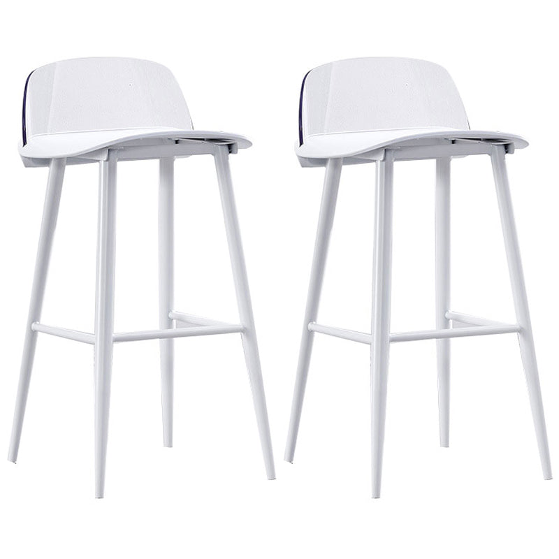 Scandinavian Style Bar-stool with Square Seat Counter Chair for Kitchen(Bar Set of 2) White-Clear 2 Piece Set Clearhalo 'Bar Furniture' 'Bar Stools' 'bar_stools' 'furn' 'furn_bar_stools' 'furniture_bar_stools' 'Kitchen & Dining Furniture' 'kitchen&dining_furn' 'kitchen' 'kitchen_furn' Furniture' 4321883