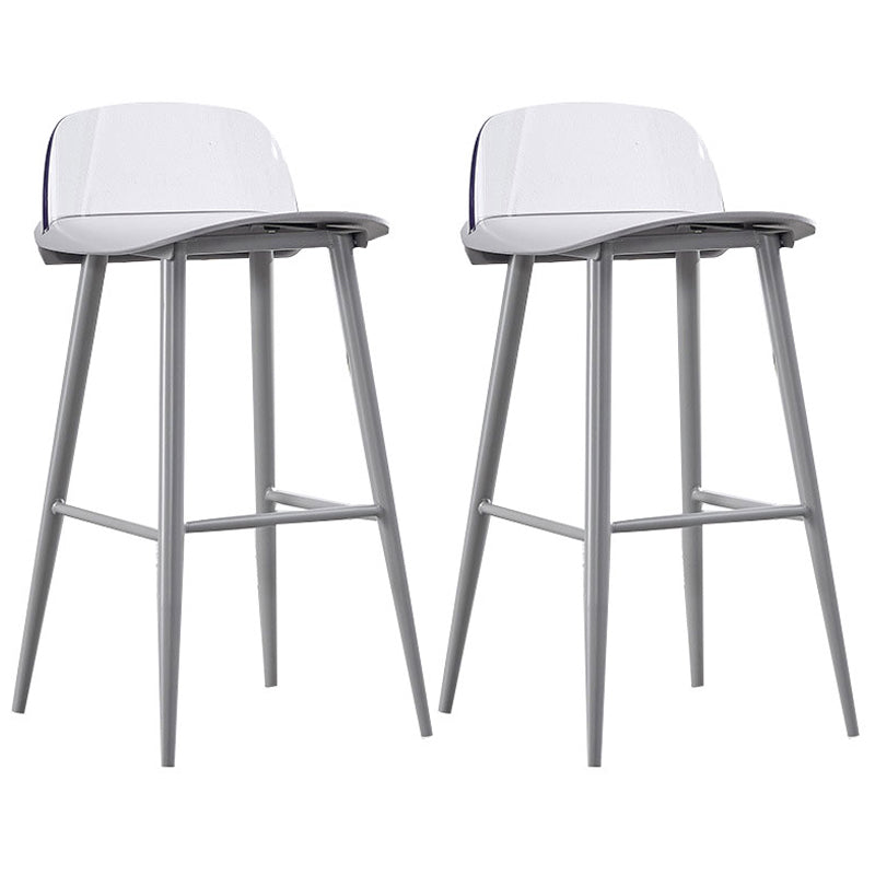 Scandinavian Style Bar-stool with Square Seat Counter Chair for Kitchen(Bar Set of 2) Gray-Clear 2 Piece Set Clearhalo 'Bar Furniture' 'Bar Stools' 'bar_stools' 'furn' 'furn_bar_stools' 'furniture_bar_stools' 'Kitchen & Dining Furniture' 'kitchen&dining_furn' 'kitchen' 'kitchen_furn' Furniture' 4321888