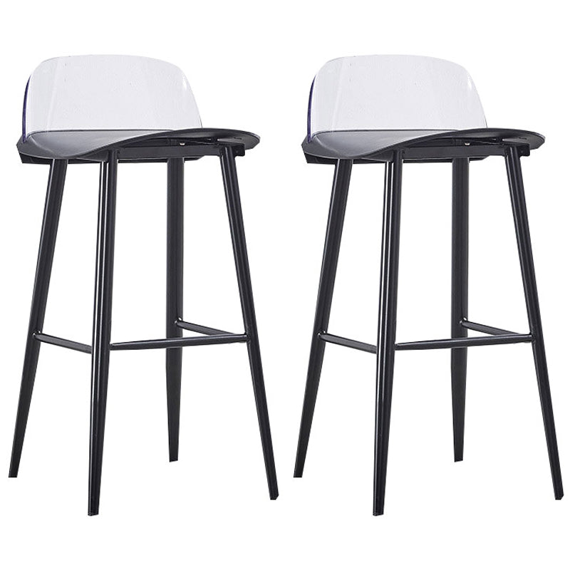 Scandinavian Style Bar-stool with Square Seat Counter Chair for Kitchen(Bar Set of 2) Black Clear 2 Piece Set Clearhalo 'Bar Furniture' 'Bar Stools' 'bar_stools' 'furn' 'furn_bar_stools' 'furniture_bar_stools' 'Kitchen & Dining Furniture' 'kitchen&dining_furn' 'kitchen' 'kitchen_furn' Furniture' 4321891