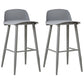 Scandinavian Style Bar-stool with Square Seat Counter Chair for Kitchen(Bar Set of 2) Grey 2 Piece Set Clearhalo 'Bar Furniture' 'Bar Stools' 'bar_stools' 'furn' 'furn_bar_stools' 'furniture_bar_stools' 'Kitchen & Dining Furniture' 'kitchen&dining_furn' 'kitchen' 'kitchen_furn' Furniture' 4321893