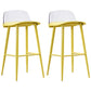 Scandinavian Style Bar-stool with Square Seat Counter Chair for Kitchen(Bar Set of 2) Beige-Clear 2 Piece Set Clearhalo 'Bar Furniture' 'Bar Stools' 'bar_stools' 'furn' 'furn_bar_stools' 'furniture_bar_stools' 'Kitchen & Dining Furniture' 'kitchen&dining_furn' 'kitchen' 'kitchen_furn' Furniture' 4321895
