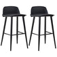Scandinavian Style Bar-stool with Square Seat Counter Chair for Kitchen(Bar Set of 2) Black 2 Piece Set Clearhalo 'Bar Furniture' 'Bar Stools' 'bar_stools' 'furn' 'furn_bar_stools' 'furniture_bar_stools' 'Kitchen & Dining Furniture' 'kitchen&dining_furn' 'kitchen' 'kitchen_furn' Furniture' 4321897