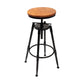 Industrial 4 Legs Barstool Adjustable Height Rotating Bar Stools Wood 1 Piece Backless Clearhalo 'Bar Furniture' 'Bar Stools' 'bar_stools' 'furn' 'furn_bar_stools' 'furniture_bar_stools' 'Kitchen & Dining Furniture' 'kitchen&dining_furn' 'kitchen' 'kitchen_furn' Furniture' 4321905
