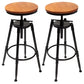 Industrial 4 Legs Barstool Adjustable Height Rotating Bar Stools Wood 2 Piece Set Backless Clearhalo 'Bar Furniture' 'Bar Stools' 'bar_stools' 'furn' 'furn_bar_stools' 'furniture_bar_stools' 'Kitchen & Dining Furniture' 'kitchen&dining_furn' 'kitchen' 'kitchen_furn' Furniture' 4321912
