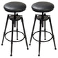 Industrial 4 Legs Barstool Adjustable Height Rotating Bar Stools Leather 2 Piece Set Backless Clearhalo 'Bar Furniture' 'Bar Stools' 'bar_stools' 'furn' 'furn_bar_stools' 'furniture_bar_stools' 'Kitchen & Dining Furniture' 'kitchen&dining_furn' 'kitchen' 'kitchen_furn' Furniture' 4321915