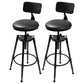 Industrial 4 Legs Barstool Adjustable Height Rotating Bar Stools Leather 2 Piece Set Low Back Clearhalo 'Bar Furniture' 'Bar Stools' 'bar_stools' 'furn' 'furn_bar_stools' 'furniture_bar_stools' 'Kitchen & Dining Furniture' 'kitchen&dining_furn' 'kitchen' 'kitchen_furn' Furniture' 4321916