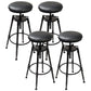 Industrial 4 Legs Barstool Adjustable Height Rotating Bar Stools Leather 4 Piece Set Backless Clearhalo 'Bar Furniture' 'Bar Stools' 'bar_stools' 'furn' 'furn_bar_stools' 'furniture_bar_stools' 'Kitchen & Dining Furniture' 'kitchen&dining_furn' 'kitchen' 'kitchen_furn' Furniture' 4321919