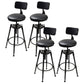 Industrial 4 Legs Barstool Adjustable Height Rotating Bar Stools Leather 4 Piece Set Low Back Clearhalo 'Bar Furniture' 'Bar Stools' 'bar_stools' 'furn' 'furn_bar_stools' 'furniture_bar_stools' 'Kitchen & Dining Furniture' 'kitchen&dining_furn' 'kitchen' 'kitchen_furn' Furniture' 4321920