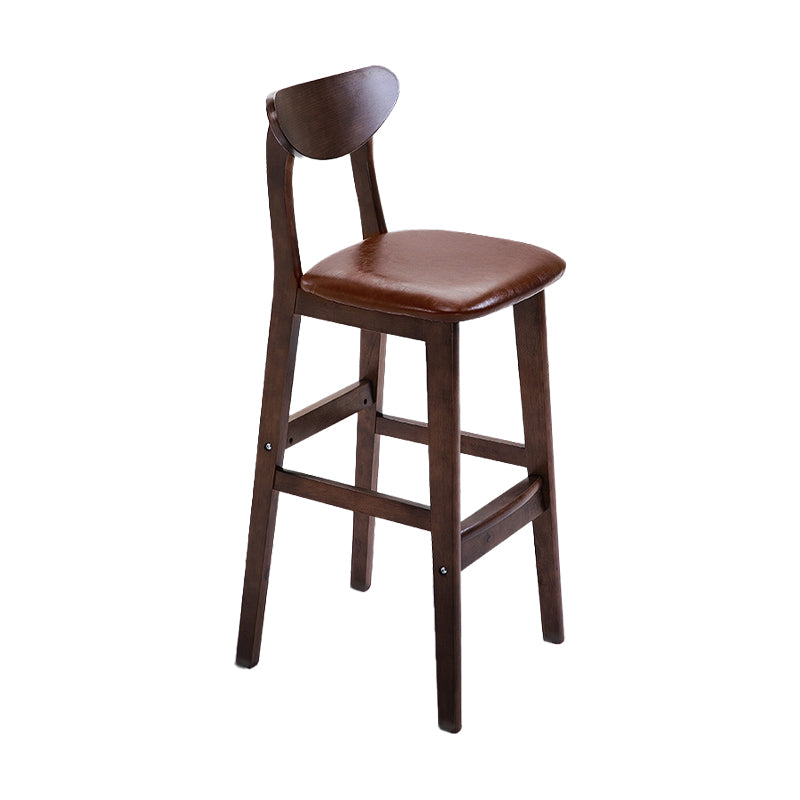 Scandinavian Counter Height Stools Living Room Barstools with Solid Wood Brown Brown 1 Piece Clearhalo 'Bar Furniture' 'Bar Stools' 'bar_stools' 'furn' 'furn_bar_stools' 'furniture_bar_stools' 'Kitchen & Dining Furniture' 'kitchen&dining_furn' 'kitchen' 'kitchen_furn' Furniture' 4321949