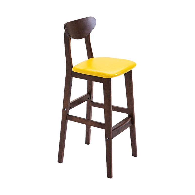 Scandinavian Counter Height Stools Living Room Barstools with Solid Wood Yellow Brown 1 Piece Clearhalo 'Bar Furniture' 'Bar Stools' 'bar_stools' 'furn' 'furn_bar_stools' 'furniture_bar_stools' 'Kitchen & Dining Furniture' 'kitchen&dining_furn' 'kitchen' 'kitchen_furn' Furniture' 4321954