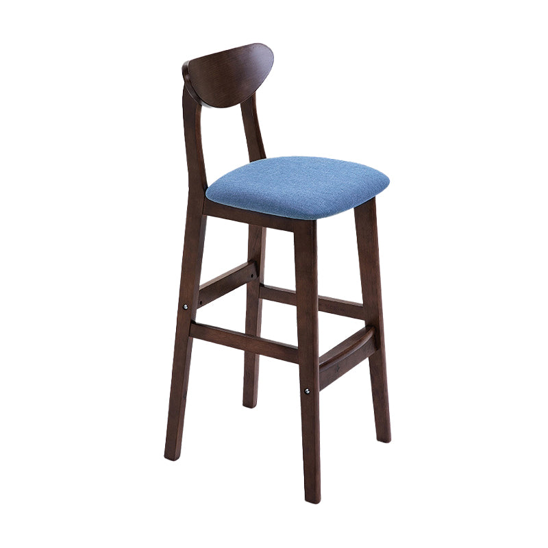 Scandinavian Counter Height Stools Living Room Barstools with Solid Wood Blue Brown 1 Piece Clearhalo 'Bar Furniture' 'Bar Stools' 'bar_stools' 'furn' 'furn_bar_stools' 'furniture_bar_stools' 'Kitchen & Dining Furniture' 'kitchen&dining_furn' 'kitchen' 'kitchen_furn' Furniture' 4321956